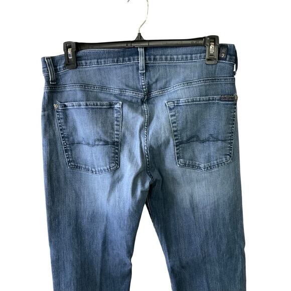 For All Seven Mankind Austyn Jeans Mens 36 Whiskers Stretch Mid Wash Streetwear - Picture 6 of 12